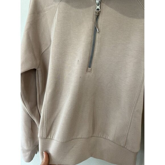 Spanx pullover 1/4 zipper Turtleneck nude beige womens collar sweater Small AsIs - Picture 3 of 4